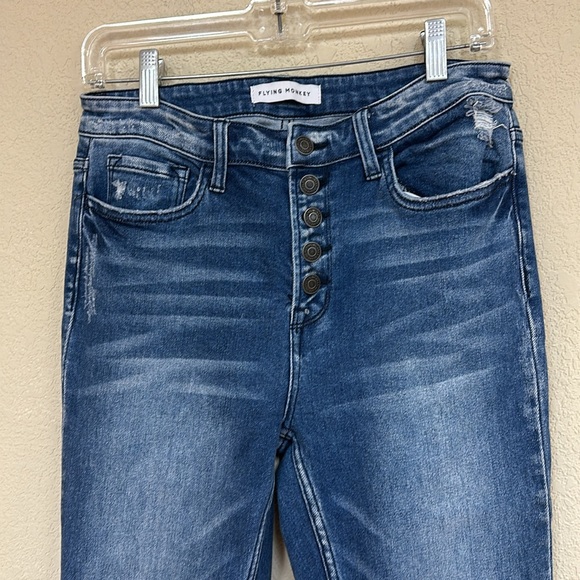 Flying Monkey denim straight leg button fly stretchy jeans  size 29 - Picture 4 of 5